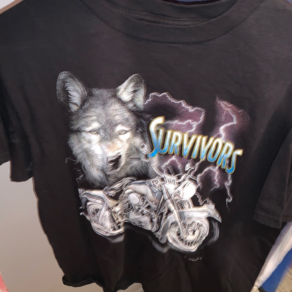 Survivors Wolf Lightning Motorcycle Tee